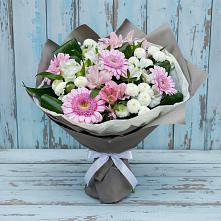 Букет цветов из:  Герберы, Альстромерии и Хризантемы #REPLACE_PRED# Юхнове