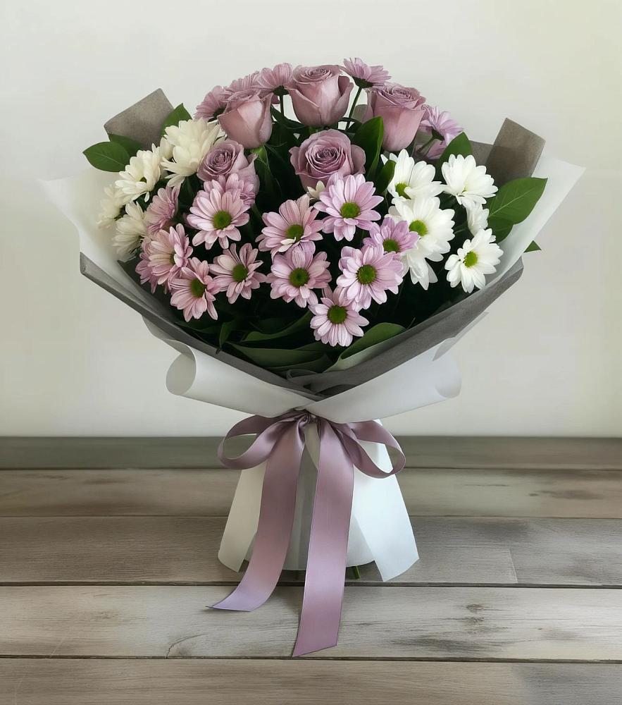 Букет цветов из: Хризантемы и Розы в Юхнове
