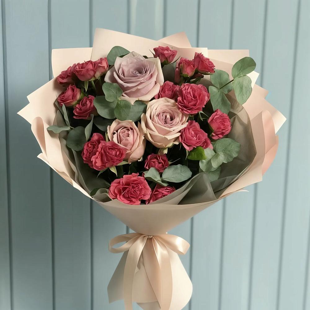 Букет цветов из: Гвоздики и Розы в Юхнове