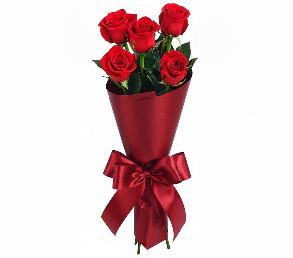 Букет 5 Красных роз Эдлесс Лав в Юхнове