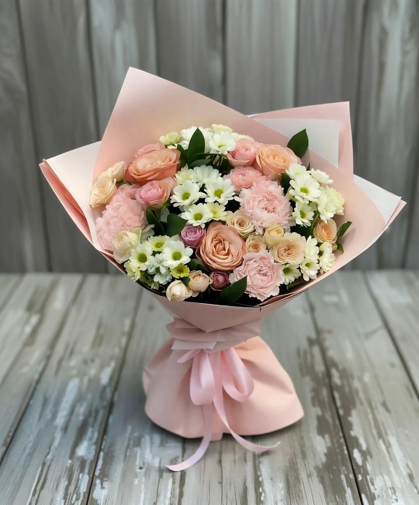 Букет цветов из: Гвоздики, Розы и Хризантемы в Юхнове