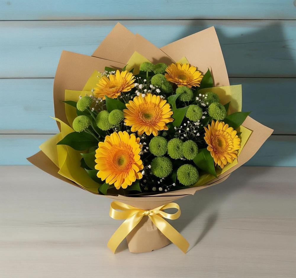 Букет цветов из: Герберы и Хризантемы в Юхнове