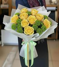 Букет цветов из:  Хризантемы и Розы в Юхнове