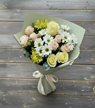 Букет цветов из:  Альстромерии, Розы и Хризантемы в Юхнове
