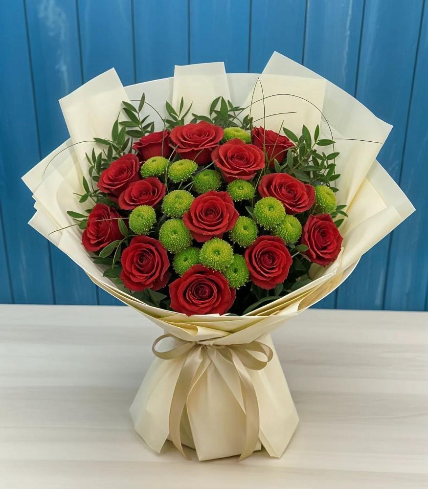 Букет цветов из: Розы и Хризантемы в Юхнове